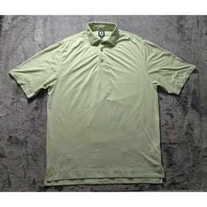 Footjoy FJ Short Sleeve Polo Shirt Men's Size Large Lime Green Striped